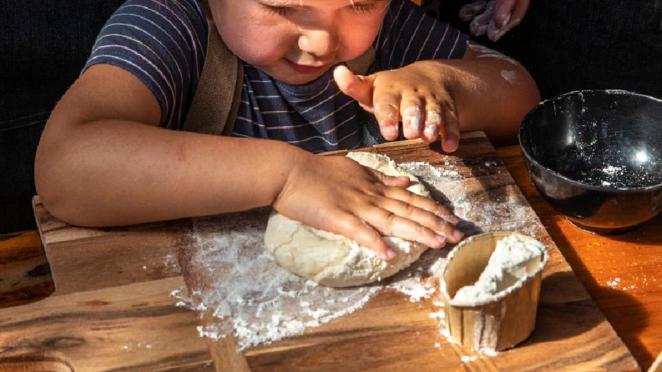 Prepare a special fried bread Puku Burger invented right here at Tamaki Māori Village! 
With a happy puku you’ll explore old pastimes & hear more about our stories with our friendly host.